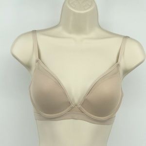Tan Bra Lightly Padded Underwire Mesh Band 34B